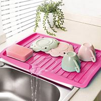 【CW】 Drain Rack Silicone Dish Drainer Tray Large Sink Drying Worktop Organizers for Dishes Tableware