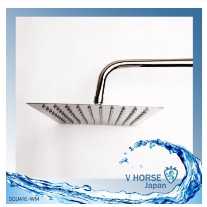 V HORSE Shower set 8 inch Square Rainfall Shower head wextension pipe