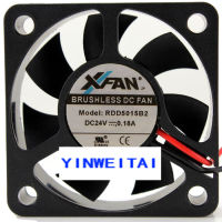 3PCS Original Fan สำหรับ XFAN RDD5015B2 DC 24V 0.18A 2-Wire 50X50X15Mm Server Square Fan