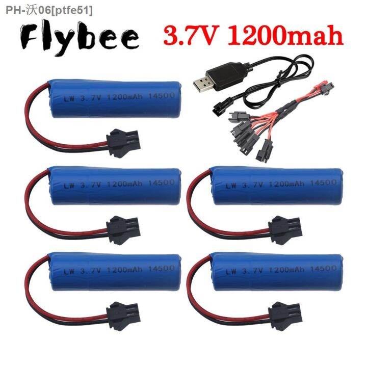 3.7V 1200mAh battery 14500 2S rechargeable battery for remote control toy helicopter train