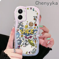 เคส Chenyyka สำหรับ Realme 10ชิ้นเคสลายการ์ตูนน่ารักดาวเคราะห์จักรวาลสีสันสดใสเคสโทรศัพท์โปร่งใสคลื่นเนื้อครีมขอบกล้องเคสซิลิโคนอ่อนชัดเจนกันกระแทก