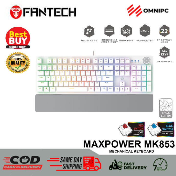 OMNIPC Best Buy Fantech Keyboard MaxPower MK853 Space Edition White