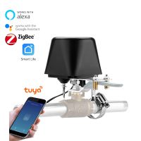 Tuya วาล์วน้ำแก๊สอัจฉริยะเปิดวาล์วด้วยตัวเองสำหรับบ้าน Zigbee ตัวควบคุมปิดอัตโนมัติรองรับ Alexa Google Home