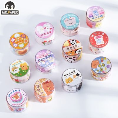 ❒☋☂ Mr.Paper 12 Designs Cartoon Color Independent Tape Hand Account DIY Decoration Materials Creative Scrapbooking