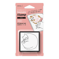 MIDORI Paintable stamp Pre-inked Cat / ตัวปั๊มแบบมีหมึกในตัว ลายน้องแมว แบรนด์ MIDORI จากประเทศญี่ปุ่น (D35396006)