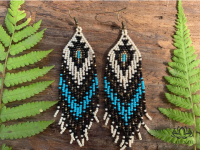 Kalindi BEADED EARRINGS NATIVE AMERICAN STYLE ต่างหูลูกปัดสไตล์อเมริกันพื้นเมือง