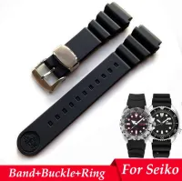 Silicone Strap for Seiko Prospex Series SPR009 Waterproof Diving Watch Band 20/22mm Stainless Steel Watch Ring Buckle Accessory Straps