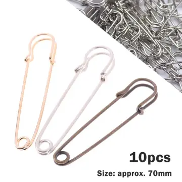 Silver Safety Pins 80mm Shawl Pins Giant Jumbo Safety Pins Flat Safety Pins  Brooch Pins Laundry Pins Kilt Pin Back Blanket Pins 