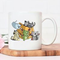 Cute Kitten and Pumpkin Catoween Mug Halloween Printing Mug Recyclable and Pollution-free Juice Mugs Water Cup Nordic Coffee Cup