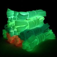 【LZ】☬  Cadarços Luminosos Fluorescentes para Tênis Atléticos Cadarços Brancos Brilhante para Festa 80 cm 100 cm 120 cm 140cm 1 Par