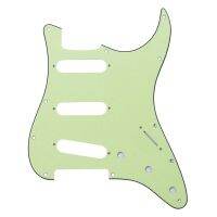 WK-Mint Green 3Ply Guitar Pickguard SSS 11 Holes &amp; 2T1V Tone Volume Knobs For St Guitar Accessories