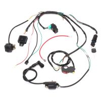 Complete Electric Start Engine Wiring Harness Loom Solenoid Coil Regulator 110 125cc Quad Bike ATV Buggy Coils