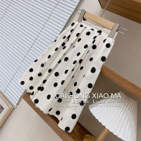 Spot parcel post Girls Summer Dress Suit 2022 Princess Style Medium and Large Children Loose Casual Ultra-Thin Straight Polka Dot Skirt