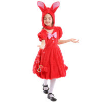 GKv Pinse Costume Animal Party Cute Rabbit Dress Up การแสดงละครเวที White Red Black Triled Ears Rabbit Rogue Rabbit