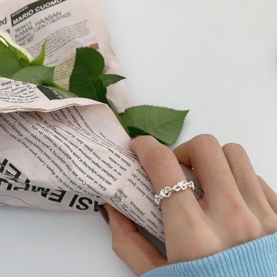 [COD] สไตล์เกาหลีสไตล์ 925 แหวนเปิดเงินแท้สำหรับผู้หญิง ins แหวนนิ้วชี้หรูหราเบาๆสไตล์เรียบง่ายอินเทรนด์เครื่องประดับมือ