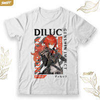 Diluc Genshin เสื้อยืดผลกระทบ DISTRO เสื้อ