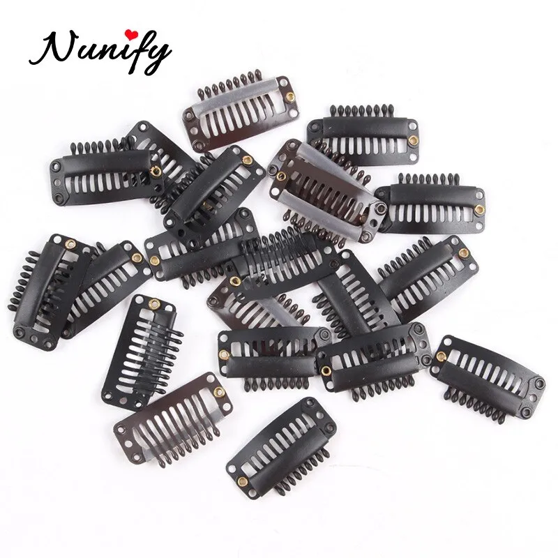 Nunify Remy Hair Clip Wonder Clips Hair Clips For Women 32Mm 9-Teeth Hair  Extension Clips Stainless Steel Wig Hair Clips