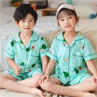 Summer Short Sleeve Boys Girls Pajamas Sets Children Sleepwear Avocado Kids Pyjamas Homewear Boys Girls Nightwear Clothing Set