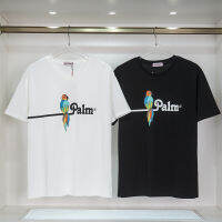 【 Stock】Original ปาล์ม Ags T เสื้อผู้ชายผู้หญิงรูปพิมพ์นกผ้าฝ้าย100% สีดำสีขาว High-End Tees ฤดูร้อนแขนสั้นคอกลมเสื้อกล้ามทันสมัย