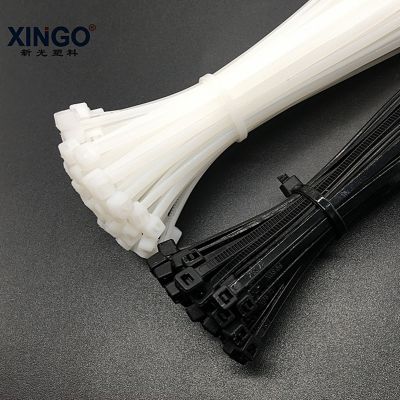 Xingo3.6x180mm Self locking Nylon Cable Zip Ties 100pcs Plastic Cable Zip Tie 40lbs UL Rohs Approved Loop Wrap Bundle Ties Black