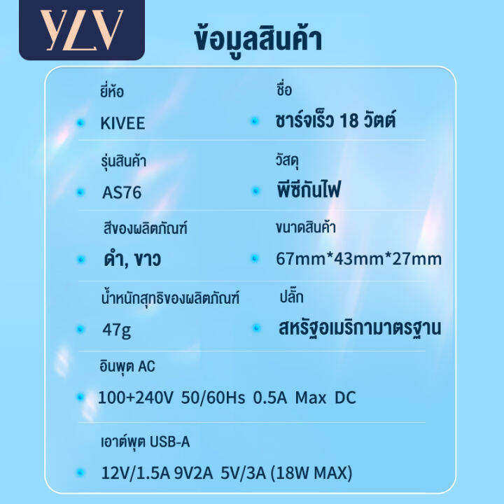 ylv-รับประกัน-1-ปี-หัวชาร์จเร็ว-18w-หัวชาร์จไอโฟน-หัวชาตร์เร็ว-อะแดปเตอร์-qc3-0-usb-fast-charger-adapter-iphone-for-oppo-vivo-iphone-samsung-s20-huawei-p40