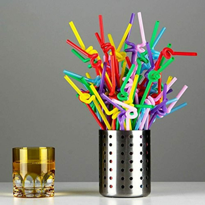 100pcs-drinking-birthday-straw-wedding-bendy-neon-flexible-coloured