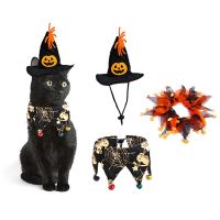 ZZOOI Halloween Pet Costume Cape And Wizard Hat for Small Medium Cat Spider Skull Outfit Cosplay  Party Suit Costumes Pet Product