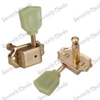 A Set Retro Tulip Trapezoid Jade Green Button String Tuning Pegs Tuners Machine Heads for Acoustic Electric Guitar-Gold