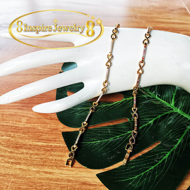 inspire-jewelry-สร้อยข้อมือลายอินฟินิตี้-ฝังเพชรตลอดเส้น-หรือฝังพลอยนพเก้าให้เลือก-งานจิวเวลลี่-สวยงาม-ปราณีต