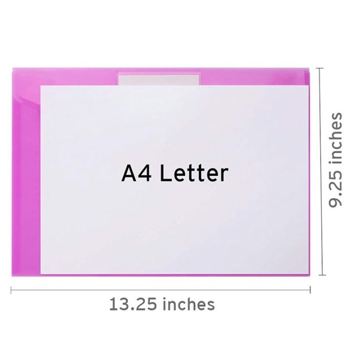 12pcs-multi-file-envelope-pvc-snap-button-file-bag-6-colors-a4-plastic-with-business-card-holder-file-bag