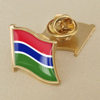 Gambia Gambia National Flag Crystal Resin Drop Badge Brooch Flag Badges of All Countries in the World All-metal Brooch Copper Brooch Collection