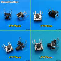 Chenghaoran 10ชิ้นสวิตช์สัมผัสปุ่มกดไมโครมุมขวาพร้อม6x6x ขดลวด5/6/7/8/11มม.