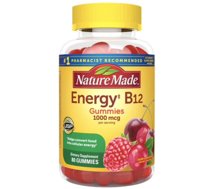 Nature Made Energy B12 1000 mcg Gummies, 80 Gummies for Metabolic ...