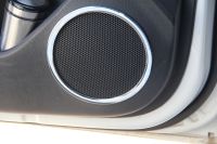 Car Styling ,Car Door Stereo Sticker ABS Chrome Trim Door Speaker Ring Circle Cover ,Suitable For KIA Rio K2 2011-2014 2015 2016