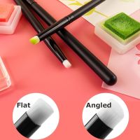 3pcs/set Flat /Angled Detailed Blending Brushes Set Paint Brush Stencil Brushes for Card Making Painting Supplies Craft Paint Tools Accessories