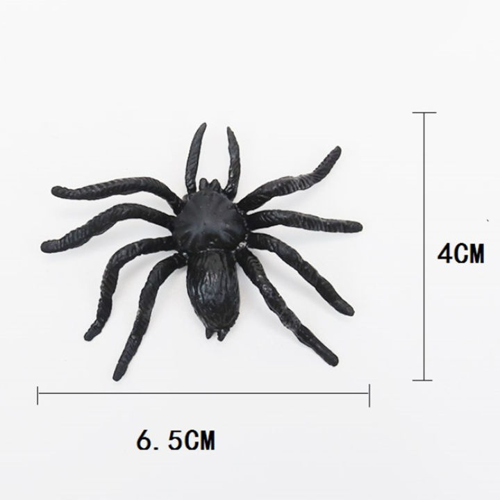 ไมโครดีลของเล่นแมงมุมเทียมโพลีเอทิลีนอุปกรณ์ตกแต่งฮาโลวีนสะดุดตาเหมือนจริง12ชิ้นสำหรับตกแต่งบ้าน