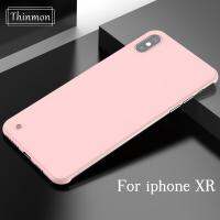 Thinmon สำหรับ IPhone XR ฝาครอบสีลูกอมบริสุทธิ์ไร้ขอบ Ultra Matte Hard PC COVER