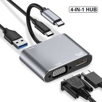 4K 30Hz Type C to HDMI-compatible USB C to HDMI VGA PD Adapter Converter USB 3.0 HUB Dock for Macbook Samsung S20 Xiaomi Huawei USB Hubs