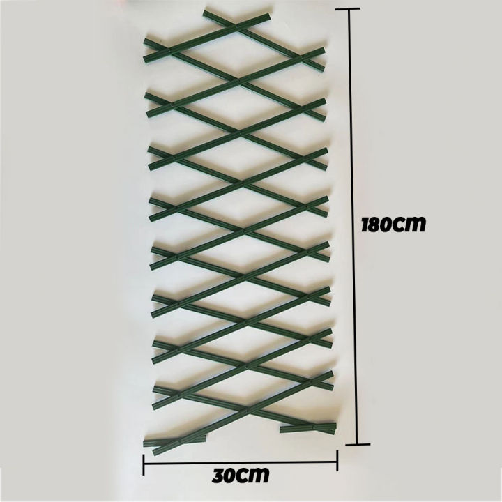 ระแนงผนังพลาสติกสีเขียวขยายได้-โครงไม้ระแนงแบบพับได้สำหรับไม้เลื้อยดีไซน์แบบยืดหดได้สำหรับใช้กลางแจ้งปีนเขาทนทาน