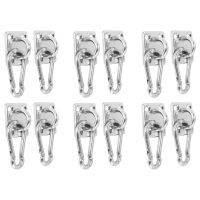 12 Sets of Suspended Ceiling Wall Mount U-Shaped Hooks Stainless Steel Hammock Hook Metal Base Plate with Hook