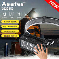 Asafee 350LM K354 Super Bright Camping Headlamp Outdoor Mountaineering Headlamp Multimode Shift Gear Built-in Battery Type-C Charging IPX4 Waterproof