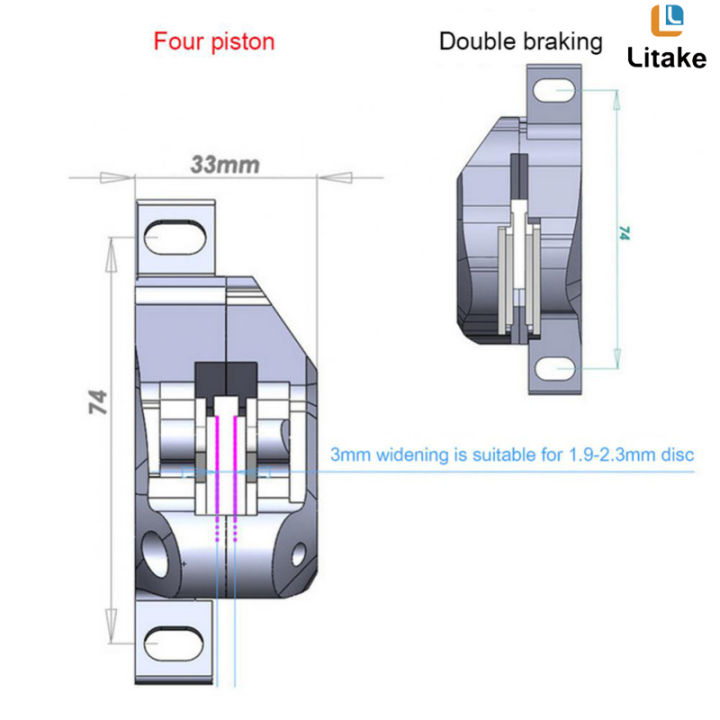 litake-ดิสก์ไฮโดรลิก-mtb-อลูมิเนียมอัลลอยด์ชุดเบรคดิสไฮดรอลิกดิสไฮดรอลิกแผ่นน้ำมันหล่อลื่นจักรยานชุดเบรคชุดเบรคลูกสูบ4แผ่นดิสก์ด้านหน้าด้านหลัง