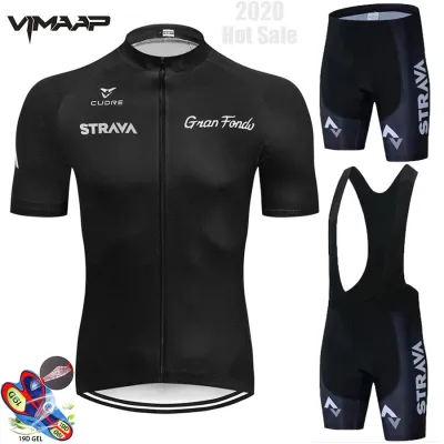 2022 STRAVA Màu đen Đi xe đạp Jersey 19D Yếm Bộ MTB Đồng phục Xe đạp Quần áo Xe đạp Khô Nhanh Quần áo Mặc cho Nam giới Ngắn Maillot Culotte