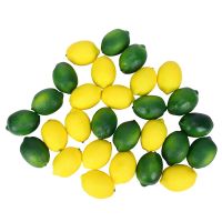 28Pcs/Set Artificial Lemons and Fruits Decorative Faux Fruits Artificial Decorations for Home Kitchen