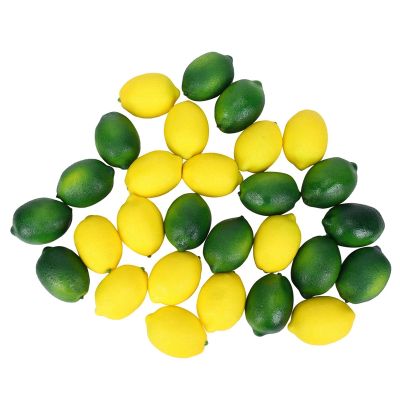 28Pcs/Set Artificial Lemons and Limes Fake Fruits Decorative Faux Citrus Fruits Artificial Decorations for Home Kitchen