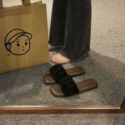 New style Zhuo Yu รองเท้าแตะผู้หญิง 2023 รองเท้าแตะชายหาดแบนสำหรับวันหยุดพักผ่อนที่นิยมในโลกออนไลน์แบบใหม่ในช่วงฤดูร้อนรองเท้าแตะผู้หญิง