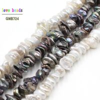 Natural 8-10mm White Black Freshwater Pearl Irregular Beads for celets Necklace DIY Jewelry Making 15 Strand