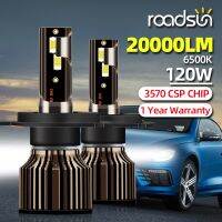 roadsun H4 LED Headlight H1 H7 H8 H9 H11 9005 HB3 9006 HB4 Car Led Lights 20000LM 120W 6500K CSP Chip Hight Low Beam Fog Lamp Bulbs  LEDs  HIDs