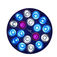 【LZ】卍☃  54w led clipe de luz do aquário lâmpada peixes crescer branco azul uv cor iluminação plug ue para marinha coral recife de água salgada tartaruga habitat