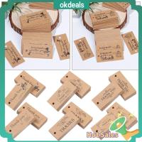 OKDEALS 50PCS ของชำร่วยเทศกาล อุปกรณ์ปาร์ตี้ แพ็คเกจ DIY บรรจุบัตรแขวน ป้ายแฮนด์เมด ตกแต่งห่อของขวัญ ขอบคุณแท็กแขวน